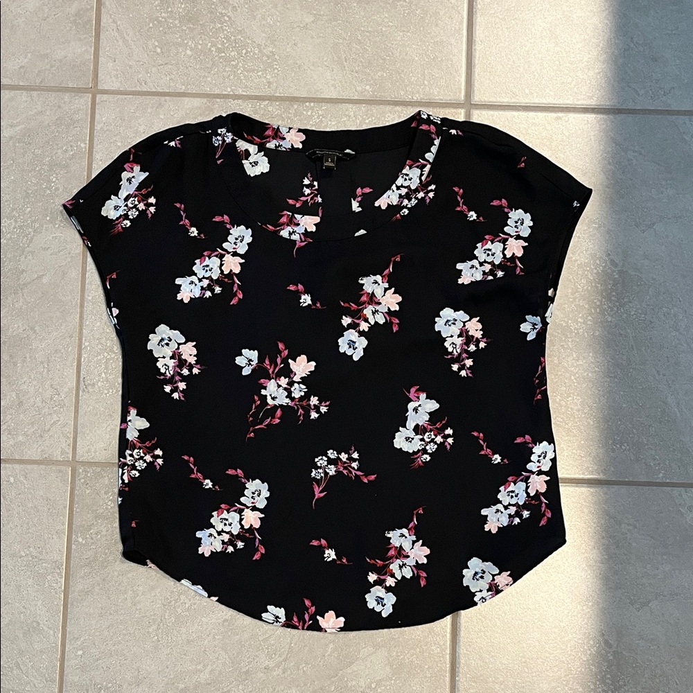 Banana Republic Black Floral Blouse